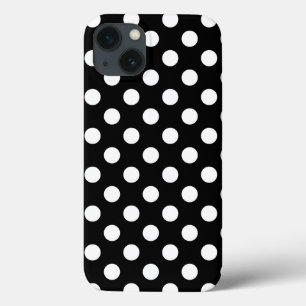 Bolinhas brancas na capas de iphone preta de gabin