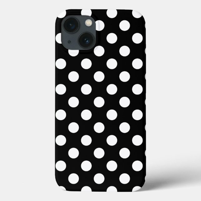 Bolinhas brancas na capas de iphone preta de gabin (Verso)