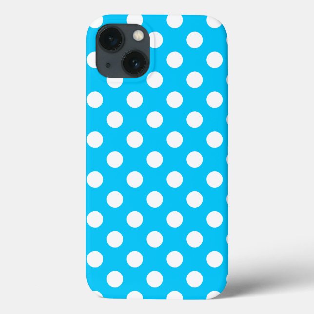 Bolinhas brancas no iPhone de gabinete azul elétri (Verso)