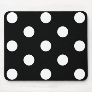 Bolinhas brancas pretas - Mousepad