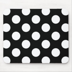 Bolinhas brancas pretas - Mousepad