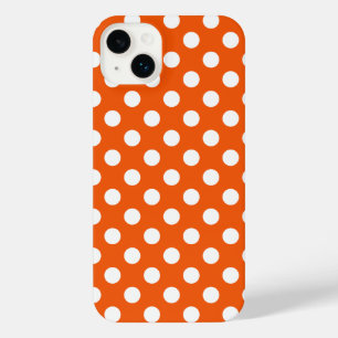 Bolinhas brancas sobre capas de iphone laranja de 