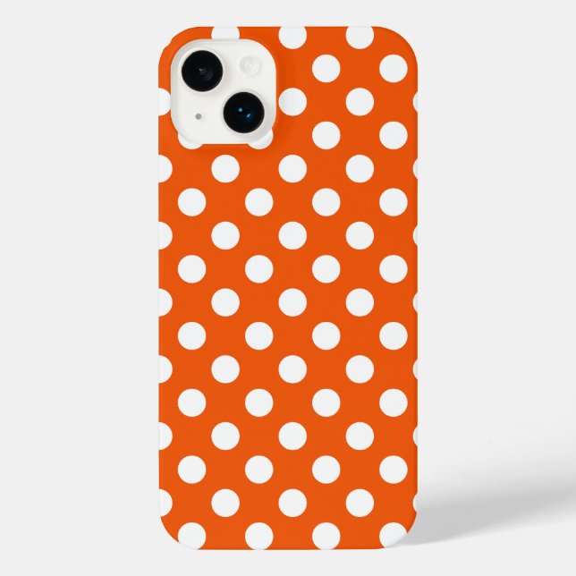 Bolinhas brancas sobre capas de iphone laranja de  (Verso)