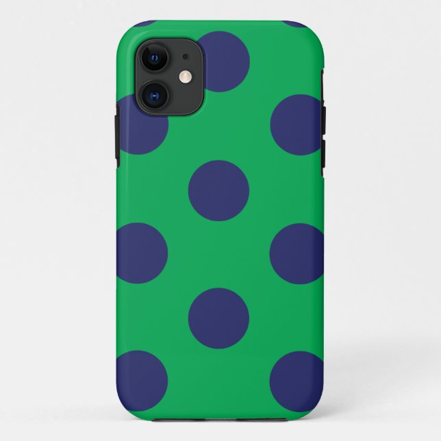 Bolinhas capas de iphone verde e Marinho azul (Verso)