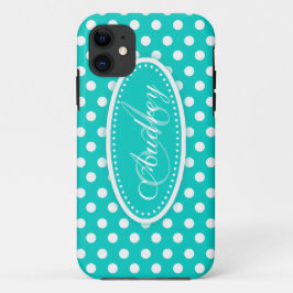 Bolinhas chamada teal aqua capas de iphone