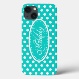 Bolinhas chamada teal aqua ipad case