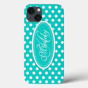 Bolinhas chamada teal aqua ipad case