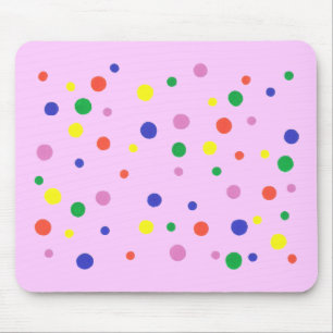 Bolinhas coloridas a cor-de-rosa, em mousepads
