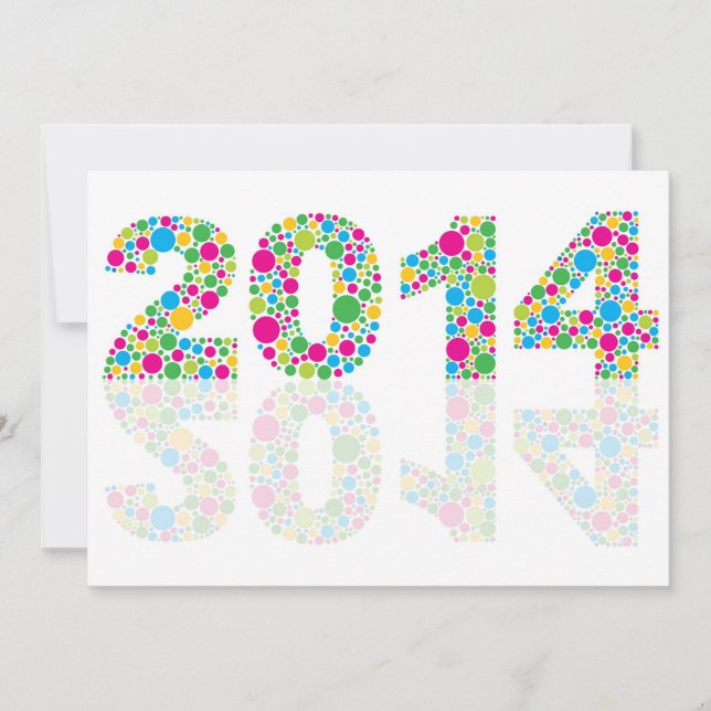 Bolinhas Coloridas Ano Novo Convite 2014 (Frente)