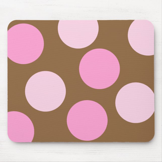Bolinhas cor-de-rosa retros Mousepad (Frente)