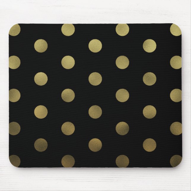 Bolinhas Dourados Mousepad moderno do falso Glam (Frente)