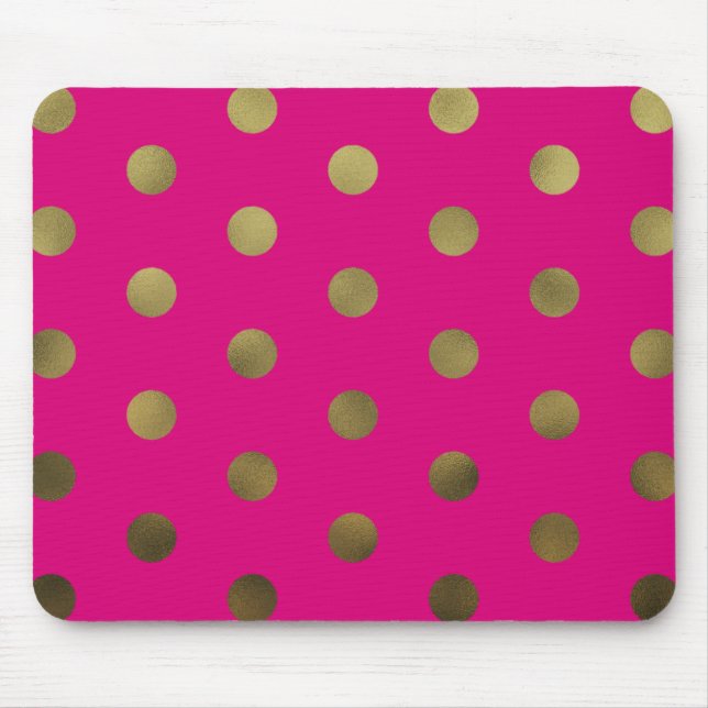 Bolinhas Dourados Mousepad moderno do falso Glam (Frente)