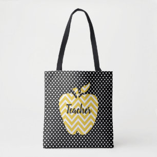 Bolinhas e Professores de Maçã Chevron Tote Bag
