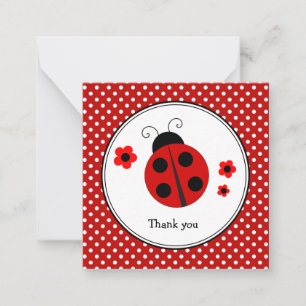 Bolinhas Ladybug Obrigado Cartão de Nota