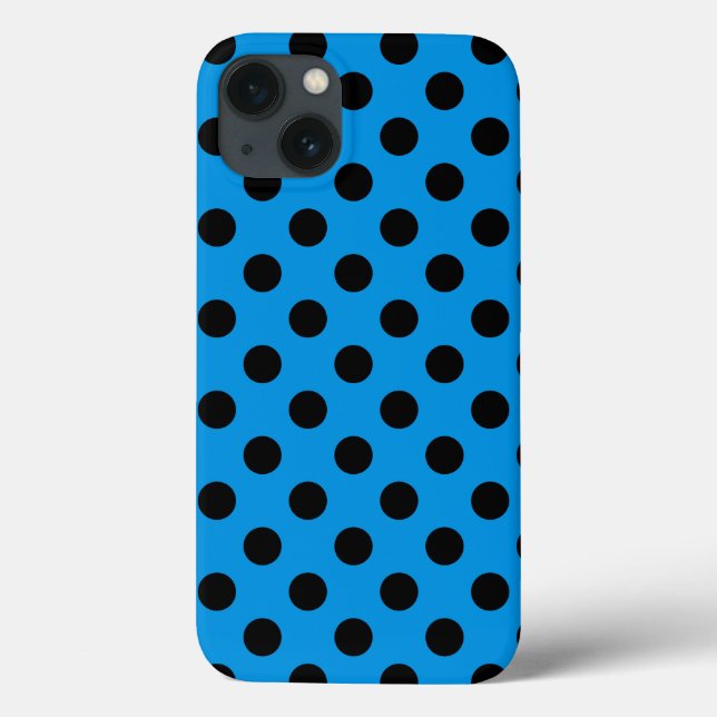 Bolinhas negras na capas de iphone azul-céu (Verso)