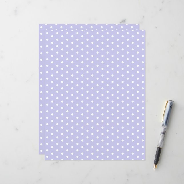 Bolinhas Patterno Pastel Violet Scrapbook Paper (Frente/Verso In Situ)