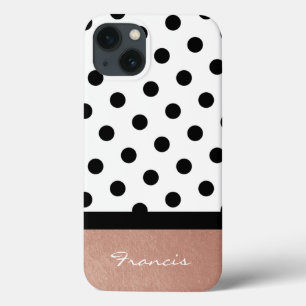 Bolinhas personalizada, Dourada, branca e preta