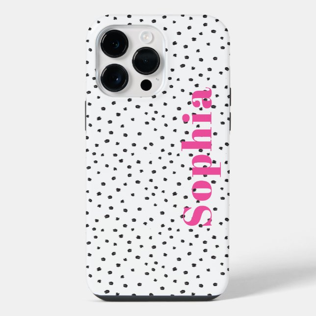 Bolinhas personalizadas, cor-de-rosa quente, Na mo (Verso)