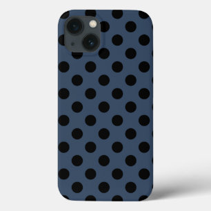 Bolinhas pretas em cinzas azuis com caixa iPhone c