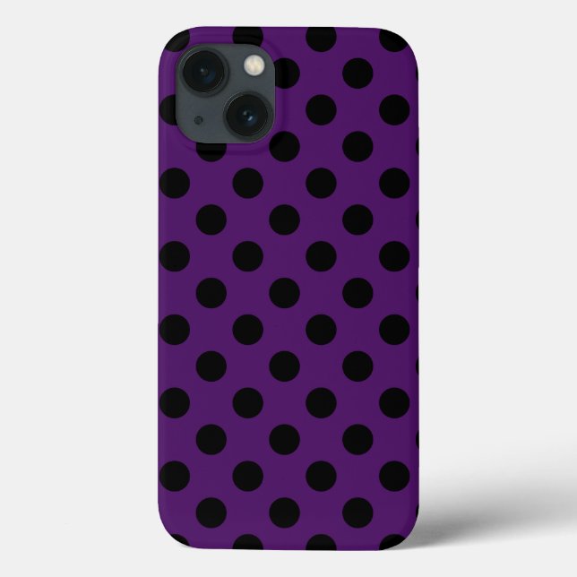 Bolinhas pretas em plum roxo Case-Mate iPhone c (Verso)