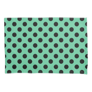 Bolinhas pretas em verde-menta