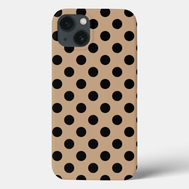 Bolinhas pretas na capas de iphone de gabinete beg (Verso)