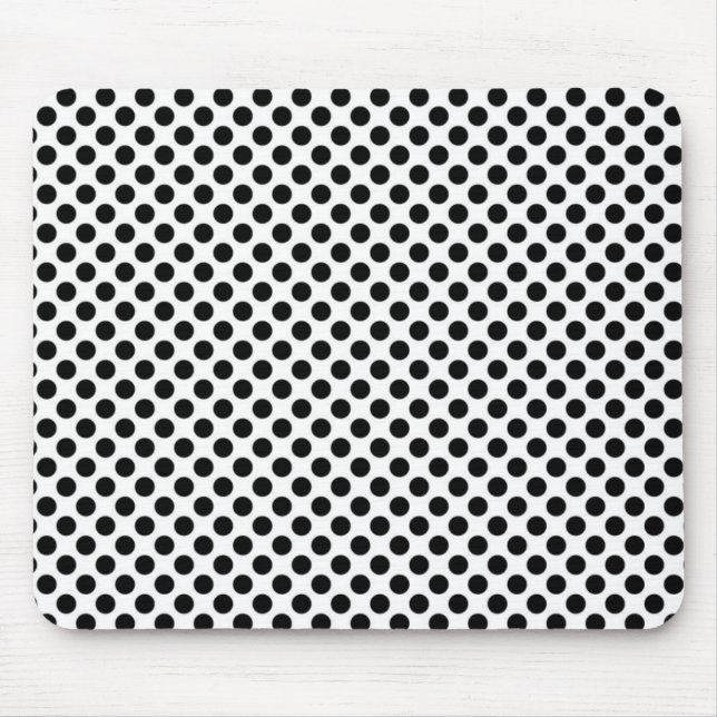 Bolinhas preto e branco Mousepad (Frente)