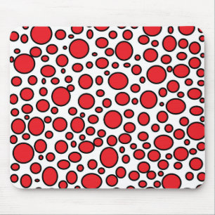 Bolinhas vermelhas e pretas Mousepad