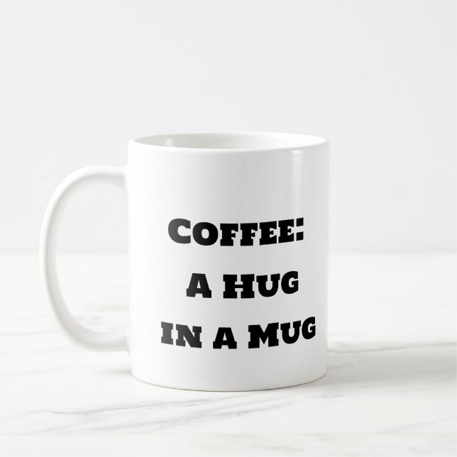 Bolinho de café engraçado - Um abraço numa caneca (Esquerda)