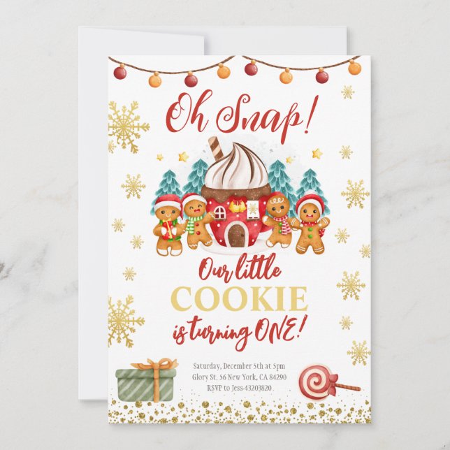 Bolinho de Gingerpão Convite de Natal (Frente)