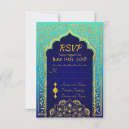 Bollywood Arabian Nights Wedding RSVP Card