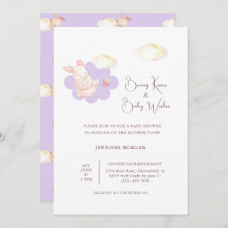Bolny Dreams Convite para Chá de fraldas Roxo
