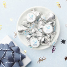 Bolo de 20º aniversário com laço azul nome data pa