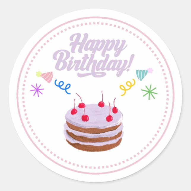 Bolo de Aniversário Adesivo  (Frente)
