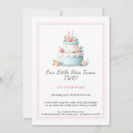 Bolo de Aniversário Azul e Vermelho – Convite de 2