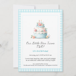 Bolo de Aniversário Azul e Vermelho – Convite de 2