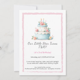 Bolo de Aniversário Azul e Vermelho – Convite de 2