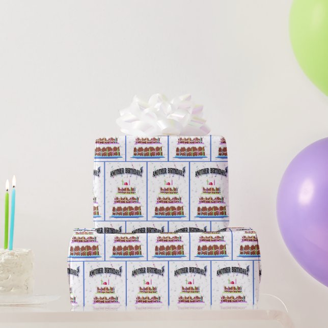 Bolo De Aniversário Com Papel De Embrulho De Confe (Presentes para festas)