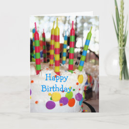 Bolo de Aniversário com Velas - Cartão de Saudação