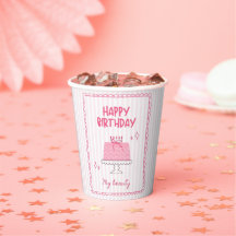 Bolo de Aniversário Cor-de-Rosa Fofo "Feliz Aniver
