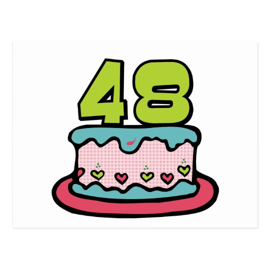 Bolo de aniversário das pessoas de 48 anos cartão postal