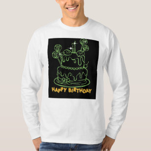 bolo de aniversário feliz de camisa