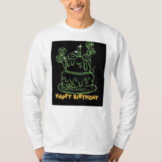 bolo de aniversário feliz de camisa