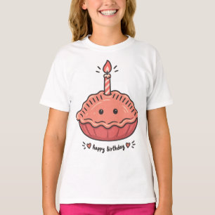 Bolo de Aniversário Retro Fofo – Camiseta Feliz Ka
