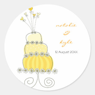Bolo de Casamento Amarelo Obrigado Dar Etiqueta