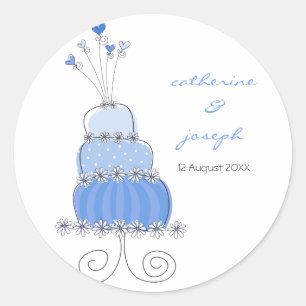 Bolo de Casamento Azul Obrigado Dar Etiqueta