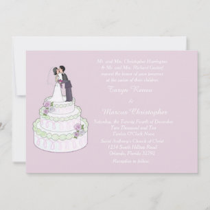 Bolo de Casamento Horizontal 5x7 Convite de Casame