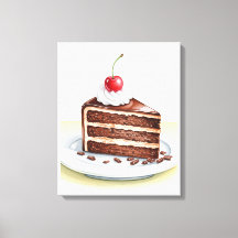 Bolo de Chocolate Arte de Muro de Canvas Esticada