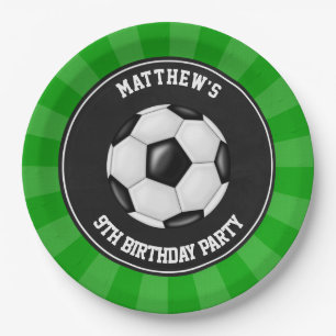 Bolo de Festa de Futebol Pratos de Jantar Personal