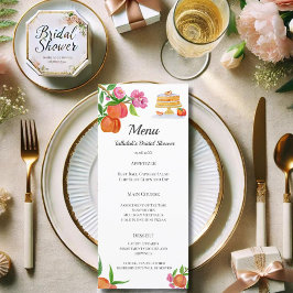 Bolo de Pêssego de Aquarela com Blossomo Menu Brid